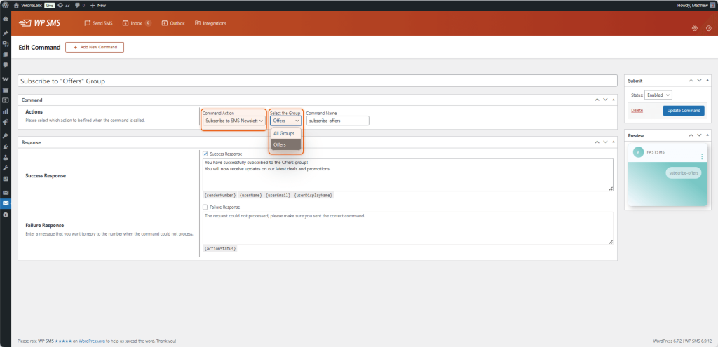 Gateway webhook configuration