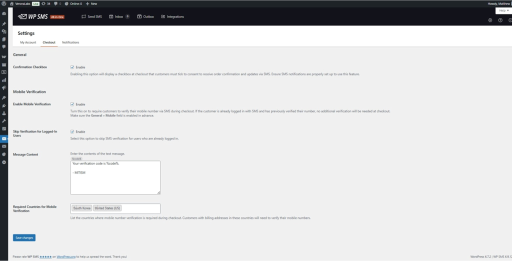 Mobile verification at checkout