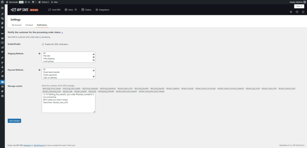 Shipping update notifications
