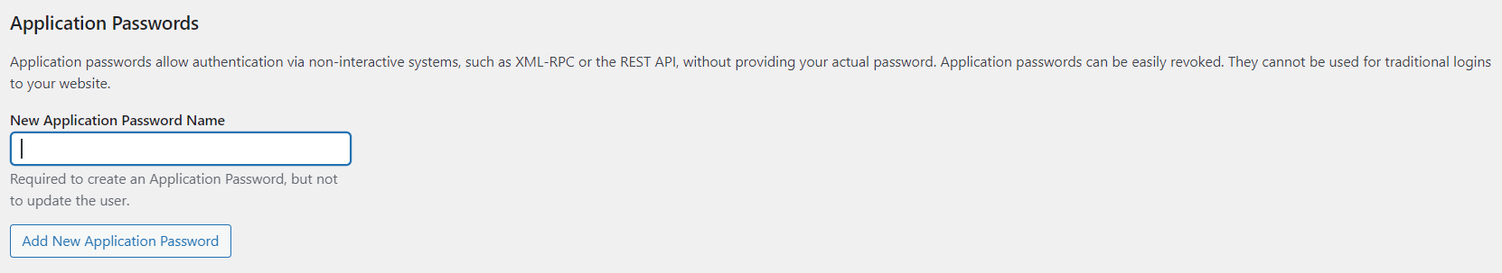 Application Password