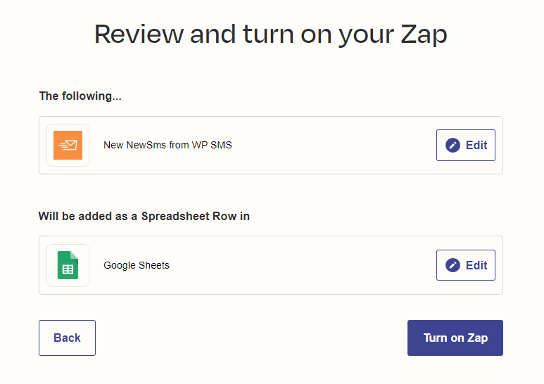 Turn on Zap
